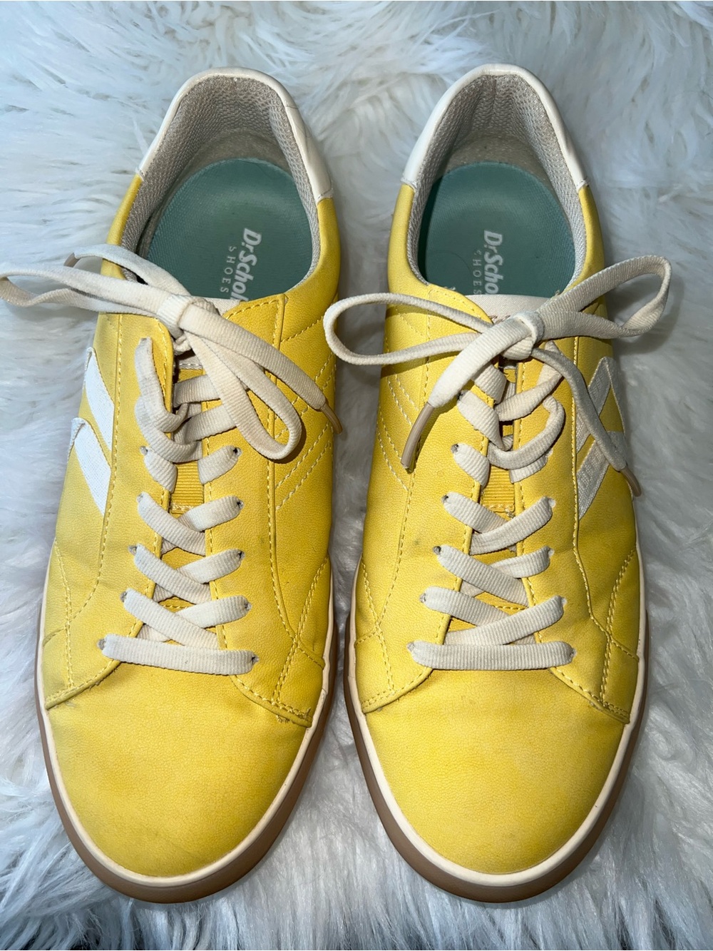 Dr. Scholl's Women's Yellow and Cream Lace-Up Sneakers